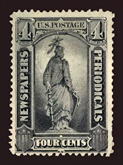 4c Statue of Freedom Newspapers and Periodicals imprint single, 1875. Creator: Unknown 4c Statue of Freedom Newspapers and Periodicals imprint single, 1875. Creator: Unknown