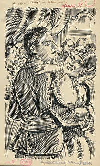 Folk Life Prints: 5.- In the dance, 1936. Creator: Andrej Kovacik