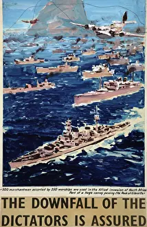 Invading Prints: 500 merchantmen escorted by 250 warships are used... WWII poster, between 1939 and 1946