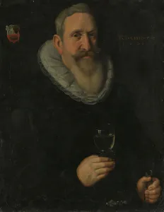 Wineglass Prints: A 56-year old wine cooper, 1620. Creator: Unknown