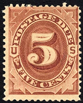 Collectible Collection: 5c Postage Due single, 1879. Creator: Unknown