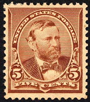 Ulyssess Grant Prints: 5c Ulysses S. Grant single, 1890. Creator: Unknown