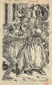Folk Life Prints: 6.- Kidnapping, 1936. Creator: Andrej Kovacik