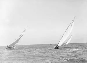Stella Gallery: The 6 Metre class Vanda, Stella and Lanka racing upwind, 1914. Creator