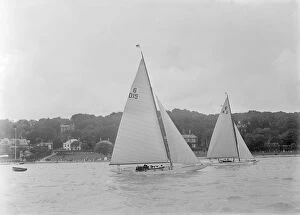 Close Hauled Collection: The 6 Metre Class yachts Oui-Oui (D15) and Gairney racing, 1922. Creator
