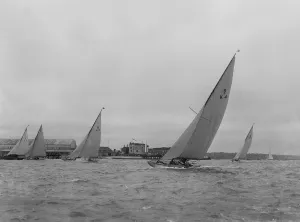 The 6 Metre sailing yacht Margaret (K14) sailing close-hauled, 1921. Creator