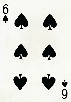 Deck Of Cards Collection: 6 of Spades from a deck of Goodall & Son Ltd. playing cards, c1940