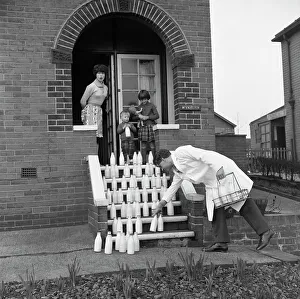 Mexborough Prints: 60 pints of milk, advertisment for the Barnsley Co-op, Mexborough, South Yorkshire, 1964