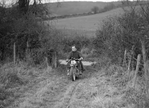 Ariel Prints: 600 cc Ariel Square Four of HLS Sikes competing in the Inter-Varsity Trial, November 1931