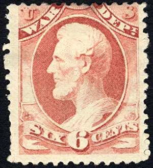 Lincoln Abraham Prints: 6c Abraham Lincoln War Department single, 1879. Creator: Unknown