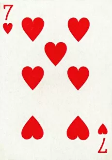 7 of Hearts from a deck of Goodall & Son Ltd. playing cards, c1940