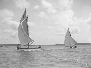 Sloop Prints: The 7 Metre class Anitra (K4) and Ginevra (K7) race downwind, 1912. Creator