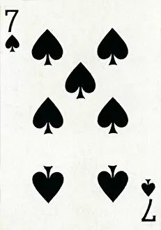 Deck Of Cards Collection: 7 of Spades from a deck of Goodall & Son Ltd. playing cards, c1940