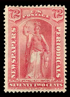 72c Justice Newspapers and Periodicals imprint single, 1875. Creator: Unknown 72c Justice Newspapers and Periodicals imprint single, 1875. Creator: Unknown
