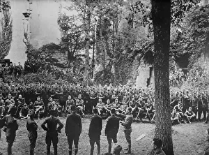 77th Div. Band plays for Gen. R. Alexander, France, 27 Aug 1918. Creator: Bain News Service