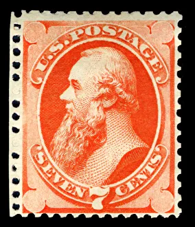 Re Issue Prints: 7c Edwin M. Stanton special printing single, 1875. Creator: Continental Bank Note Company