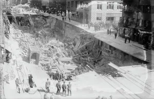 Collapse Prints: 7th Avenue. cave-in, between c1910 and c1915. Creator: Bain News Service