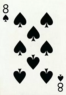 Deck Of Cards Collection: 8 of Spades from a deck of Goodall & Son Ltd. playing cards, c1940