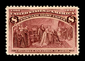 8c Columbus Restored to Favor single, 1893. Creator: American Bank Note Company