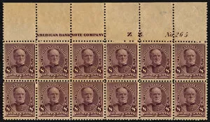Lilac Collection: 8c William T. Sherman imprint plate block of twelve, March 21, 1893