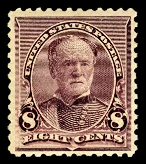 Lilac Collection: 8c William T. Sherman single, 1893. Creator: American Bank Note Company