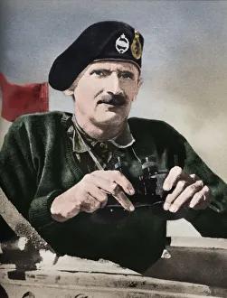 The 8th Army commander Bernard Law Montgomery, 1942. Artists: Sir John Alexander Hammerton, Unknown