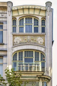 Sgraffito Prints: 9-15 Avenue Albert Giraud, Schaerbeek, Brussels, Belgium, (1910), c2014-c2017. Artist