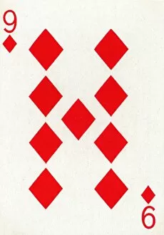 9 of Diamonds from a deck of Goodall & Son Ltd. playing cards, c1940