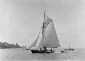 The 9 ton auxilary cutter Grayling, 1921. Creator: Kirk & Sons of Cowes
