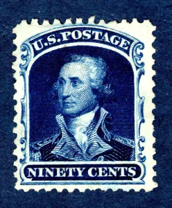Presidential Collection: 90c Washington reprint single, 1875. Creator: Continental Bank Note Company