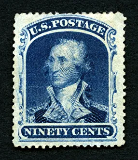 Postage Prints: 90c Washington single, 1860. Creator: Unknown