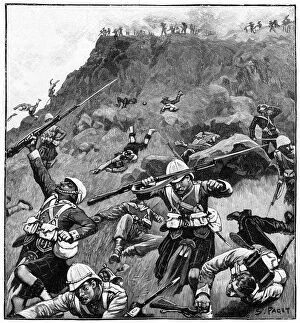 Battle Of Majuba Hill Gallery: 92nd Gordon Highlanders in retreat, Battle of Majuba Hill, 1st Boer War, 26-27 February 1881