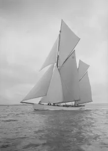 The 96 ft ketch Julnar, 1911. Creator: Kirk & Sons of Cowes