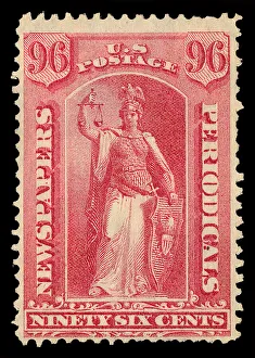 96c Justice Newspapers and Periodicals imprint single, 1875. Creator: Unknown 96c Justice Newspapers and Periodicals imprint single, 1875. Creator: Unknown