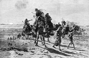 Burka Collection: 'A Departure from Palmyra', by Carl Haag, in the exhibition of the Society of Painters..., 1862