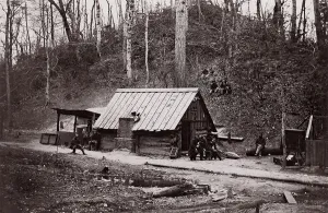 Andrew J Russell Prints: [A Union Station on the James River Established for Extracting Gunpowder from Confederate