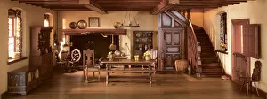 Beam Prints: A17: Pennsylvania Kitchen, 1752, United States, c. 1940. Creator: Narcissa Niblack Thorne