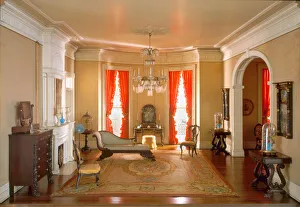 Chaise Longue Prints: A32: Louisiana Bedroom, 1800-50, United States, c. 1940. Creator: Narcissa Niblack Thorne