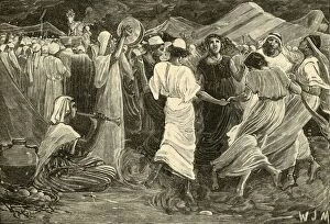Calf Collection: Aaron and the Israleites Worshipping the Calf, 1890. Creator: Unknown