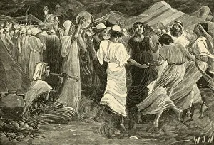 Aaron Prints: Aaron and the Israleites Worshipping the Calf, 1890. Creator: Unknown