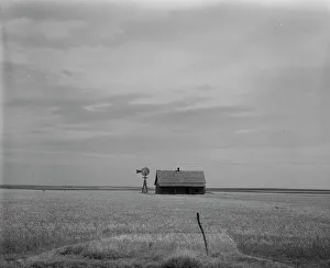 Deserted Prints: Abandoned house of small farmer, Southwest Oklahoma, 1937. Creator: Dorothea Lange