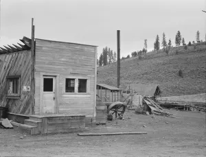 Lumber Yard Prints: Abandoned sawmill in nearly deserted town