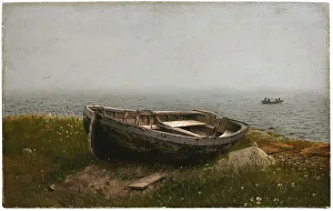 Frederick Edwin Church Prints: Abandoned Skiff, 1850. Creator: Frederic Edwin Church