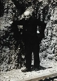 Geologist Prints: Abbe Breuil, smoking a cigarette. Creator: Unknown