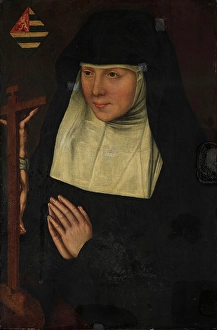 Habit Prints: Abbess at Prayer, possibly late 1500s. Creator: Unknown