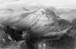 Fisher Prints: The Abbey and Hills from near Mussooree, 1845. Creator: Unknown