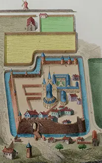 Enclosure Prints: Abbey of Saint-Germain-des-Pres, Paris, France, c1700-1720, (1877). Creator: Unknown
