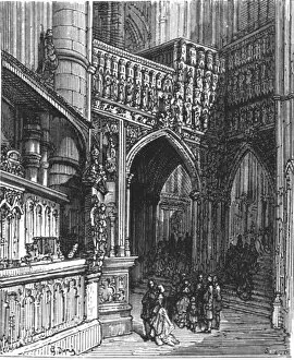 Westminster Abbey Collection: In the Abbey - Westminster, 1872. Creator: Gustave Doré