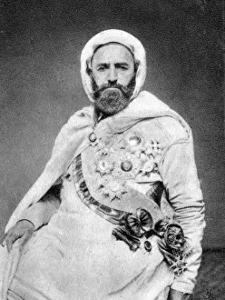 Abd al-Qadir, Algerian Sufi and political and military leader, 1875 Abd al-Qadir, Algerian Sufi and political and military leader, 1875