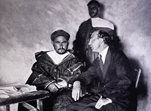 Abd-el-Krim (1882-1963) with the journalist Luis Oteyza in August 1922, organized
